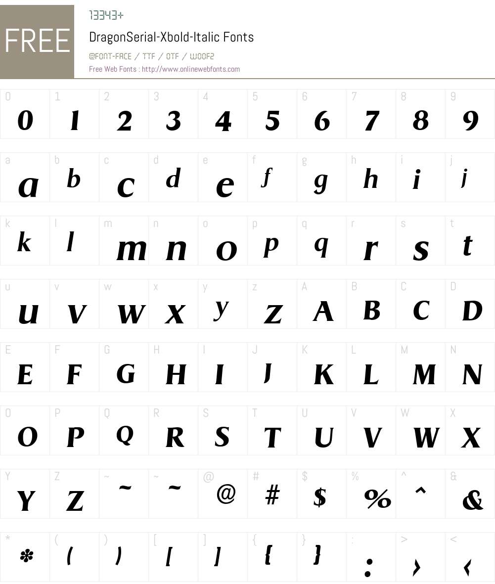 DragonSerial-Xbold Font Screenshots