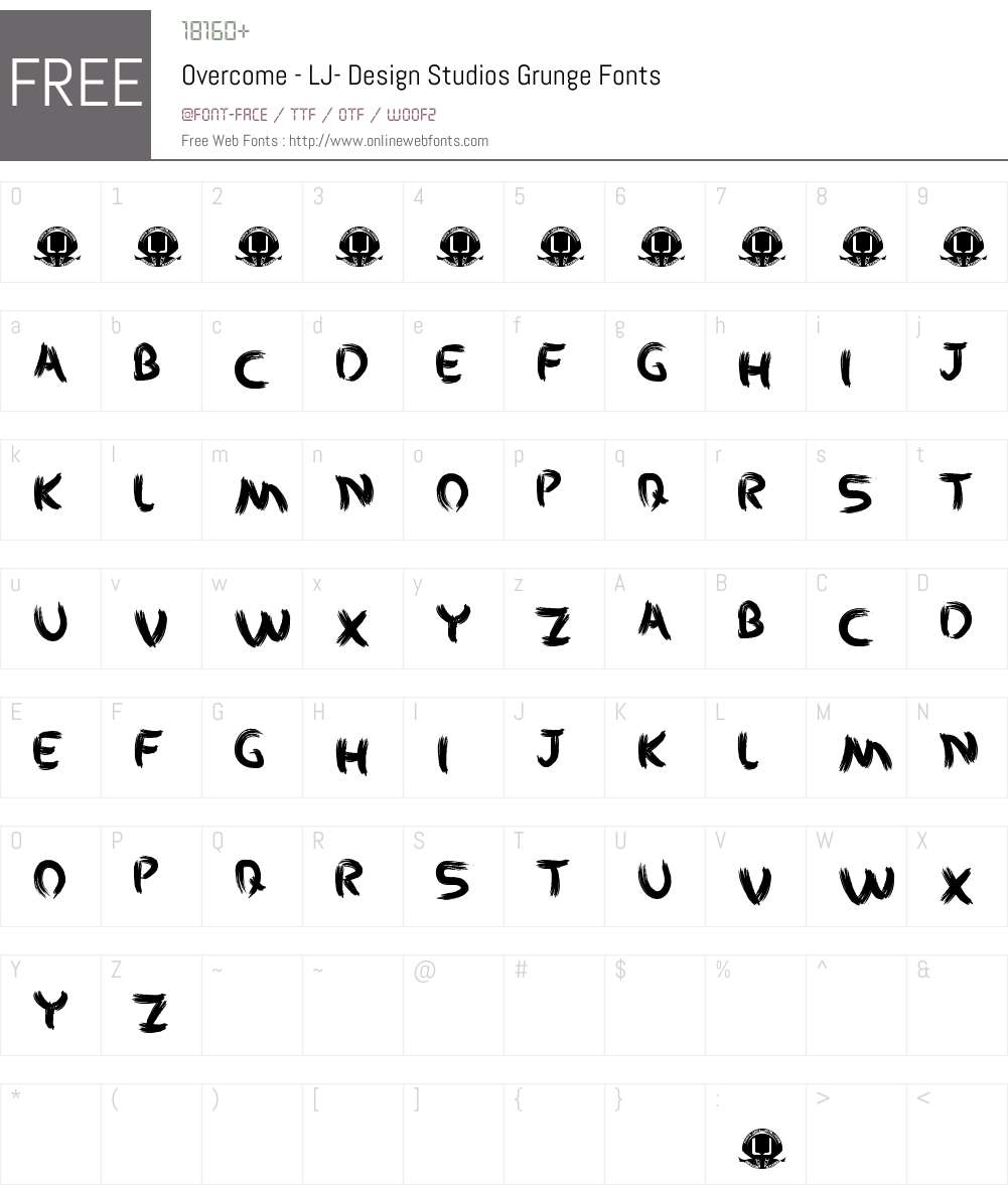 Overcome Font Screenshots