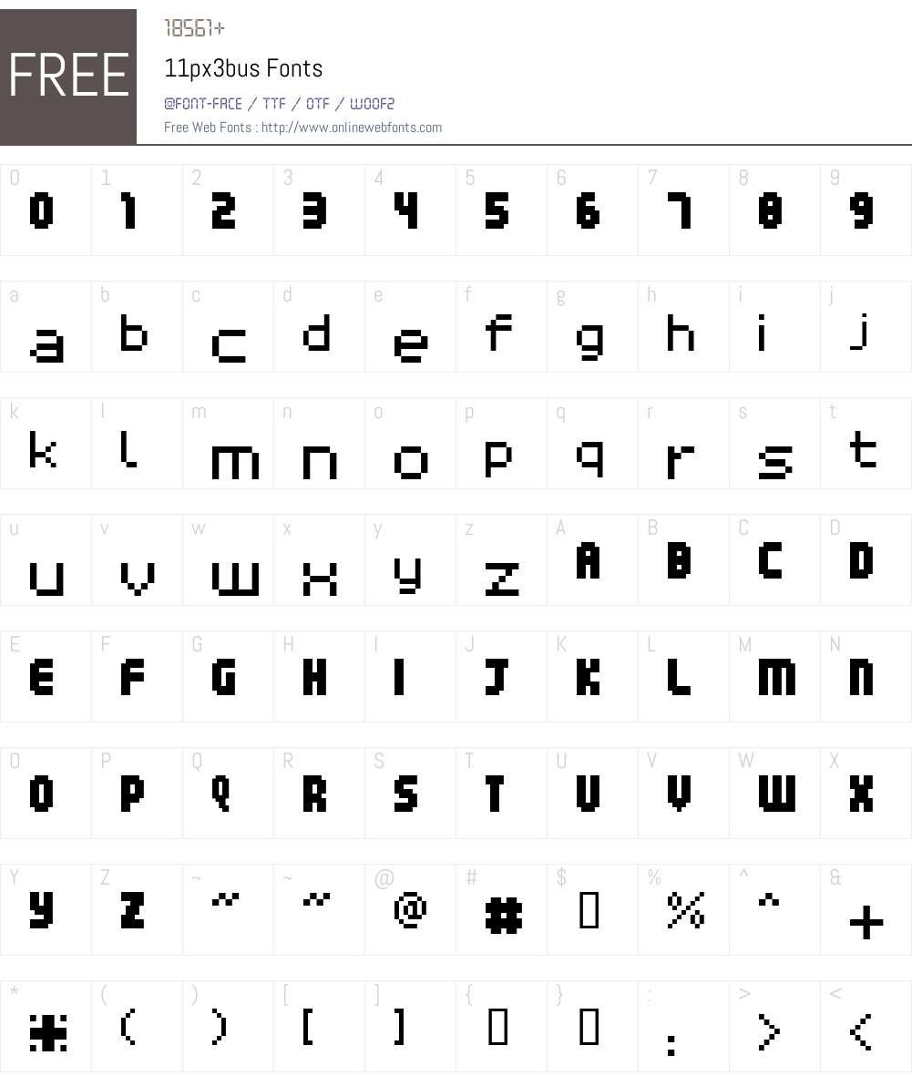 11px3bus Font Screenshots