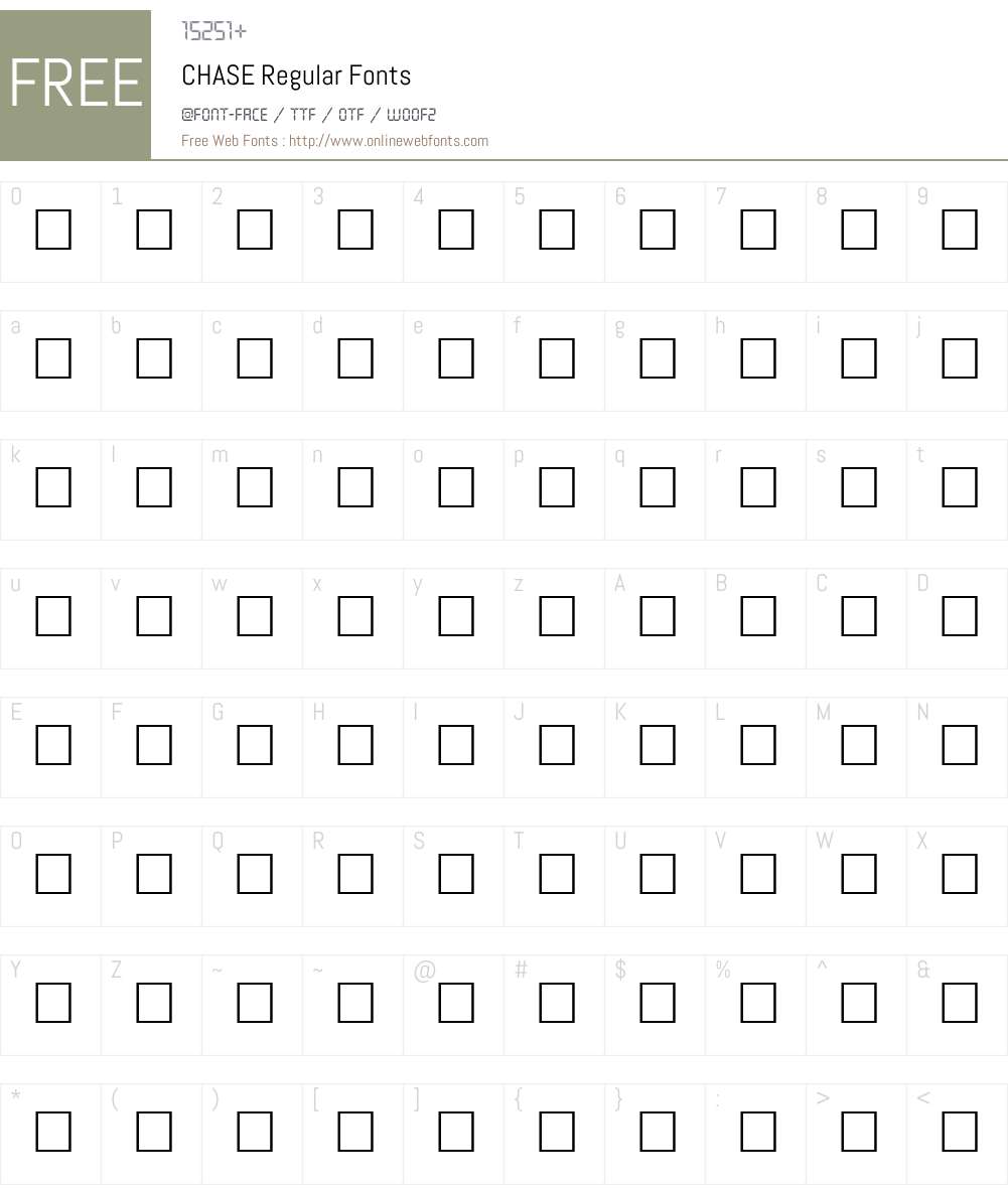 CHASE Font Screenshots