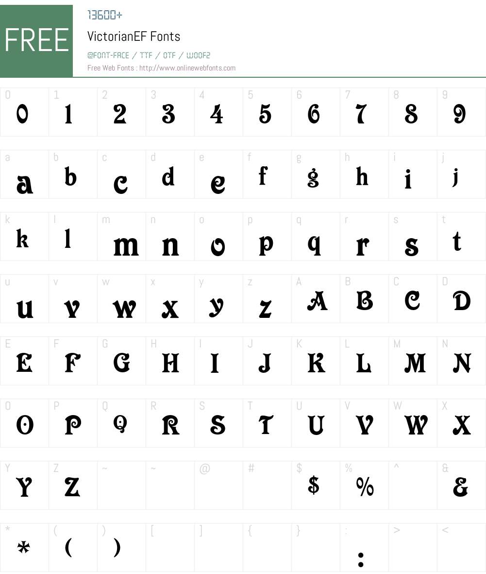 VictorianEF Font Screenshots
