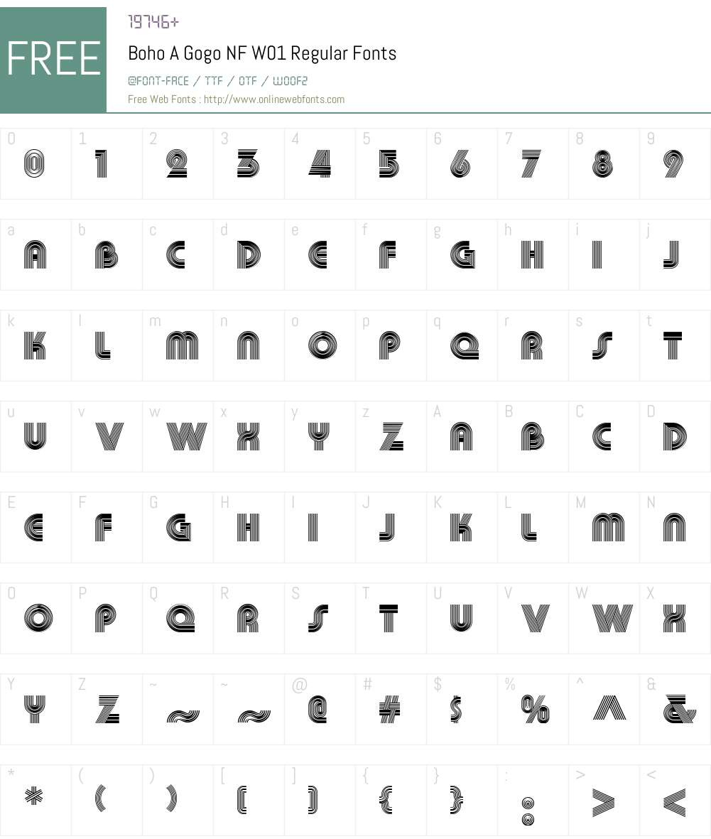 BohoAGogoNFW01-Regular Font Screenshots