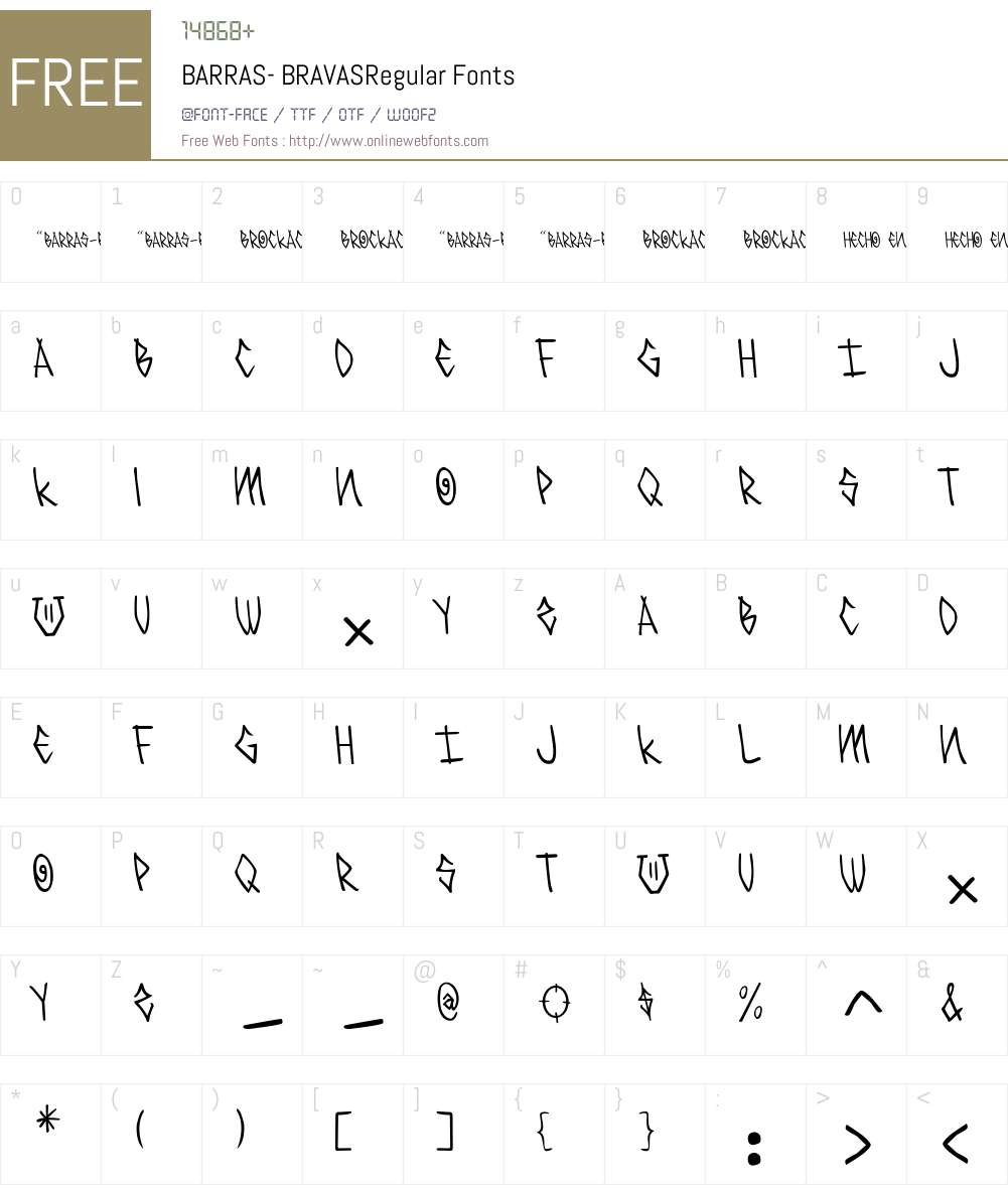BARRAS- BRAVAS Font Screenshots