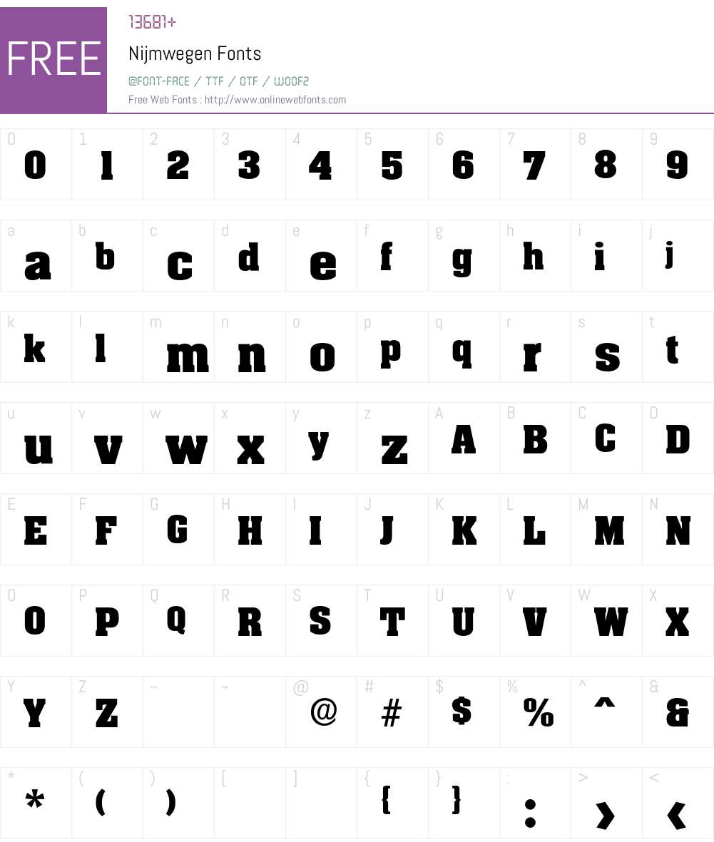 Nijmwegen Font Screenshots