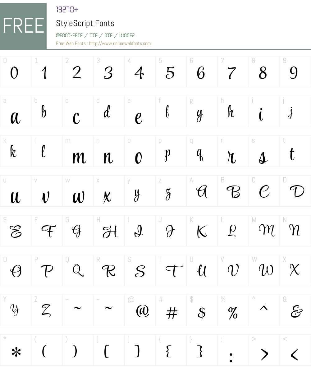StyleScript Font Screenshots