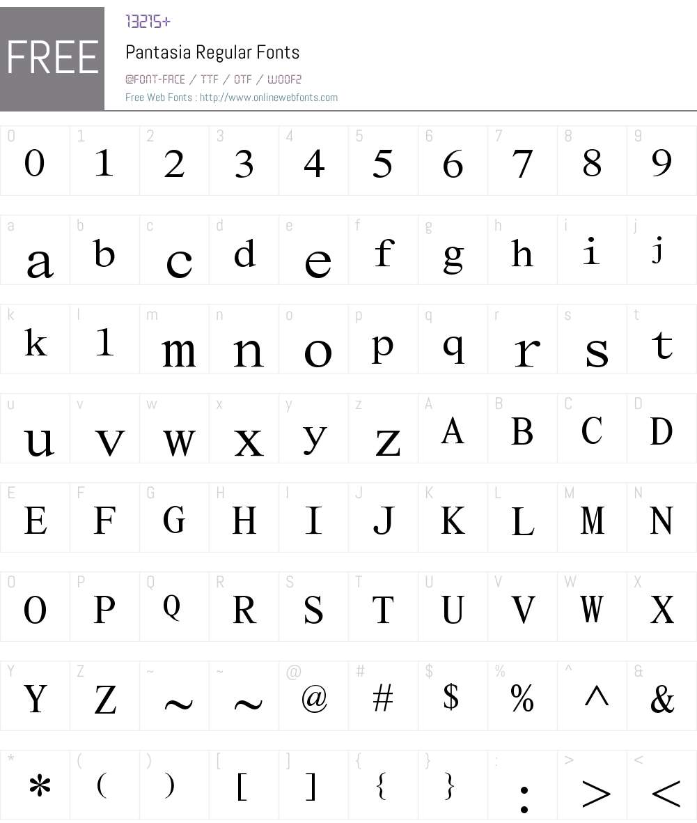 Pantasia Font Screenshots