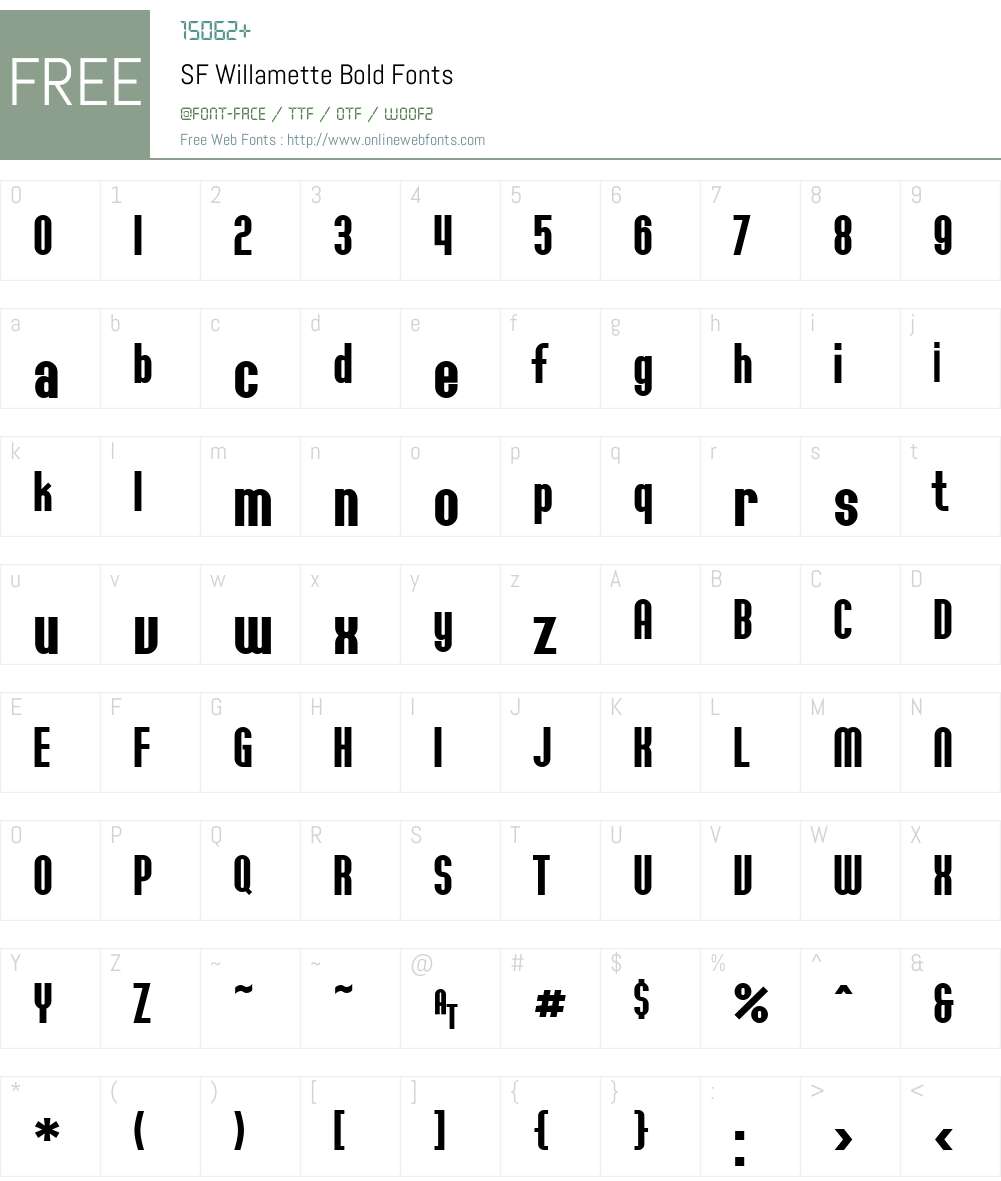 SF Willamette Font Screenshots