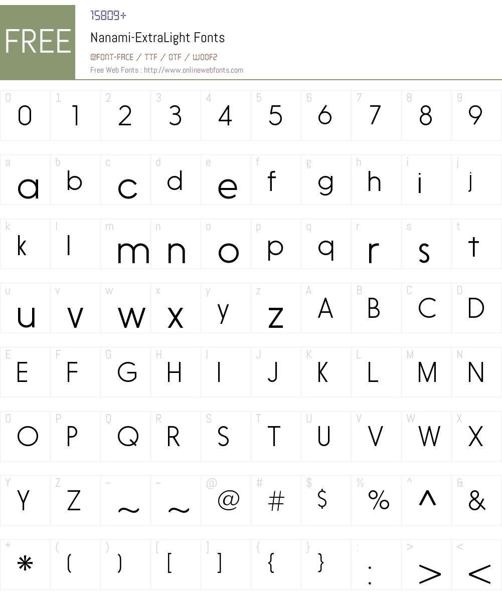 Nanami Font Screenshots