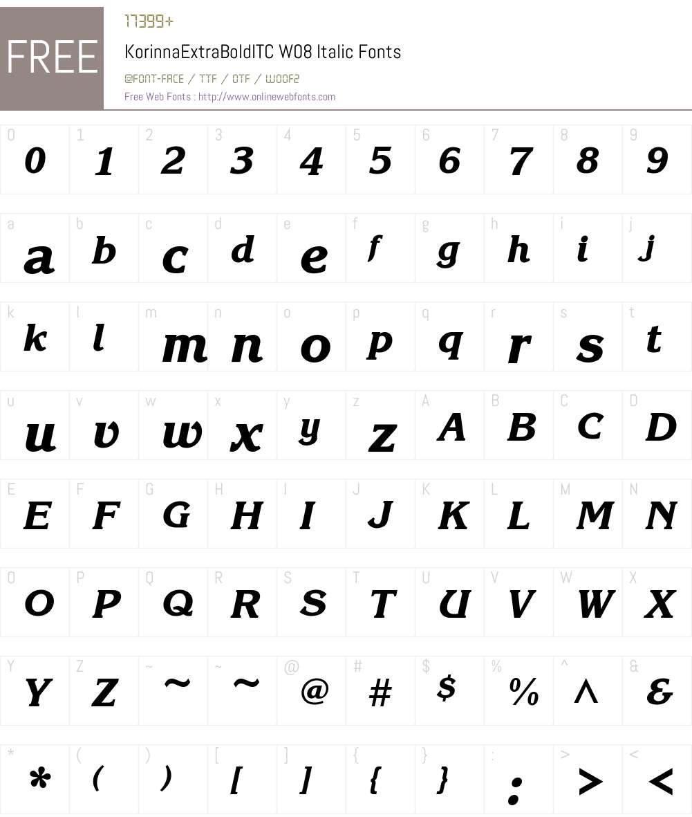 ITC Korinna Font Screenshots