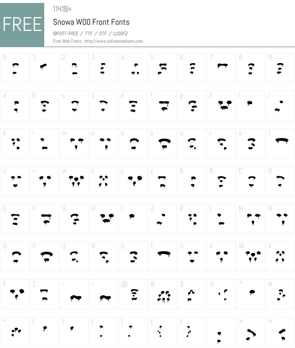 SnowaW00-Front Font Screenshots