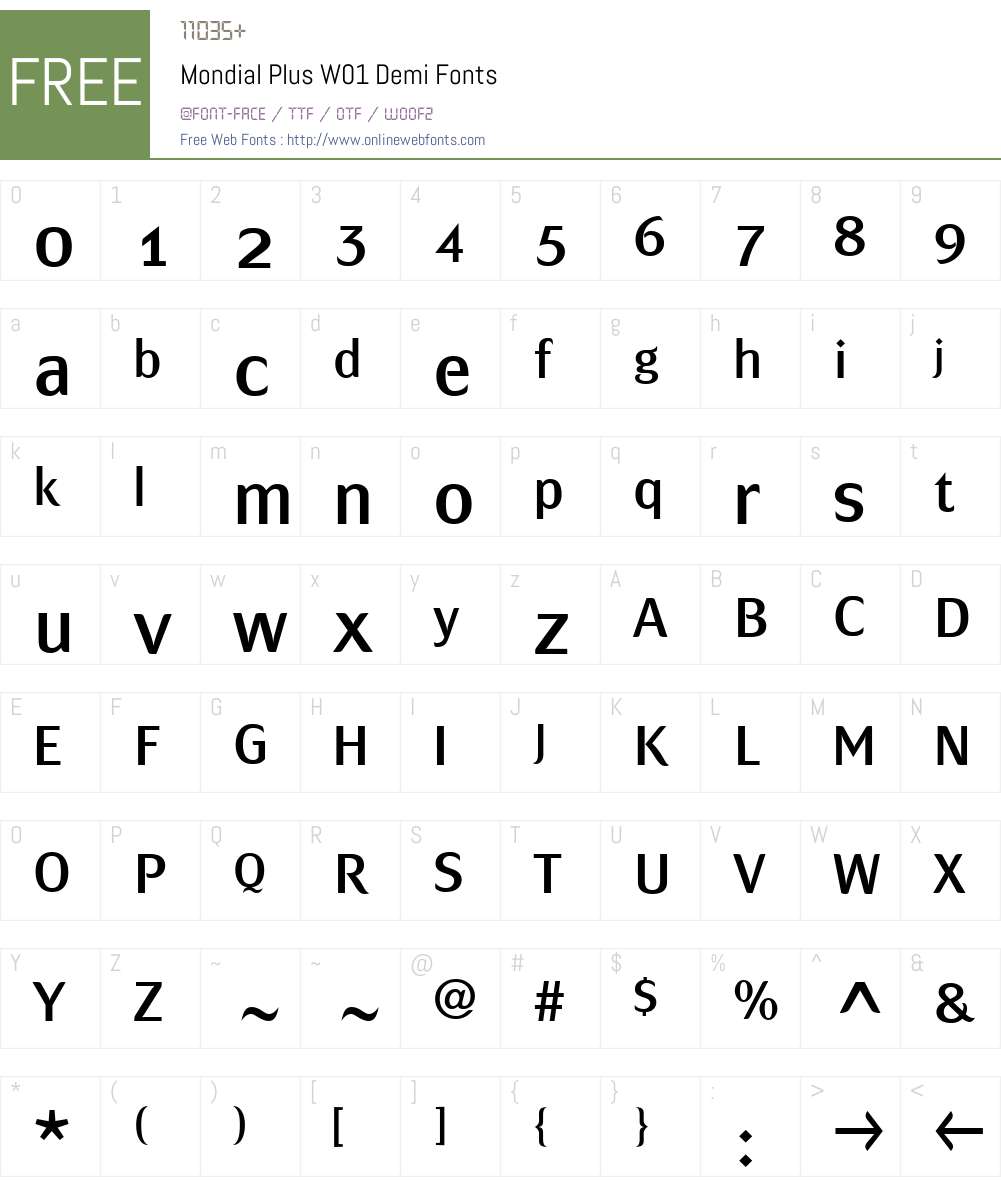 MondialPlusW01-Demi Font Screenshots