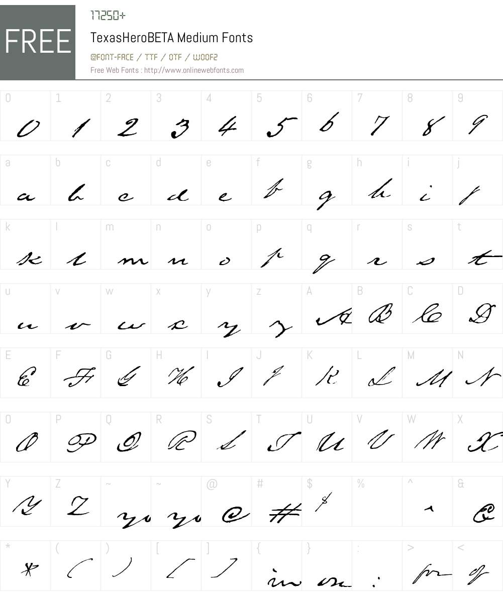 TexasHeroBETA Font Screenshots