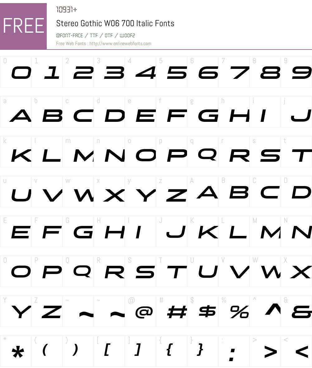 Stereo Gothic Font Screenshots