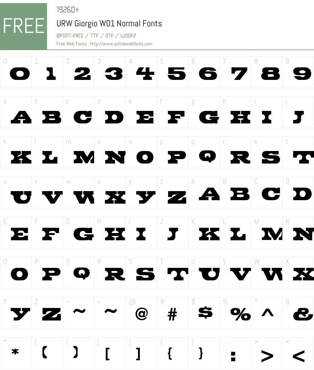URWGiorgioW01-Normal Font Screenshots