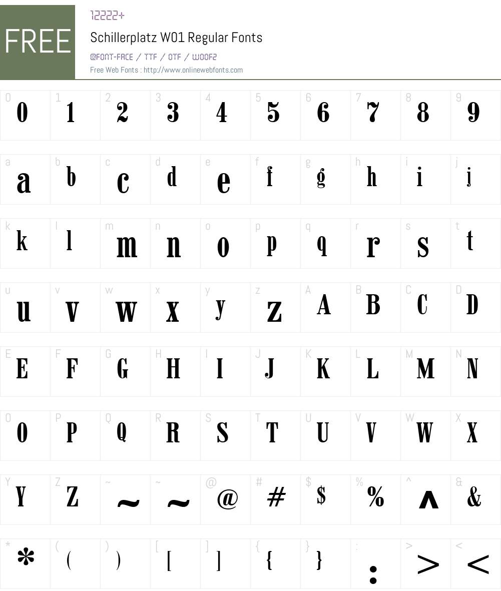 SchillerplatzW01-Regular Font Screenshots