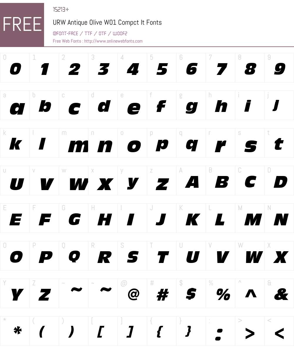 URWAntiqueOliveW01-CompctIt Font Screenshots