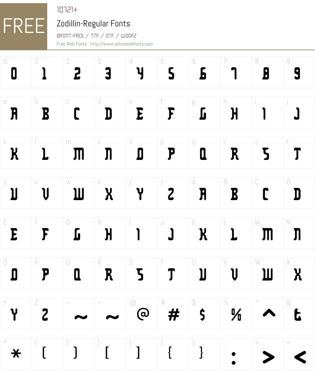 Zodillin Font Screenshots