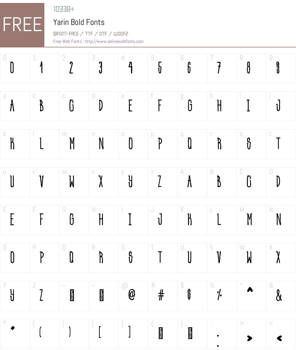 Yarin Bold Font Screenshots