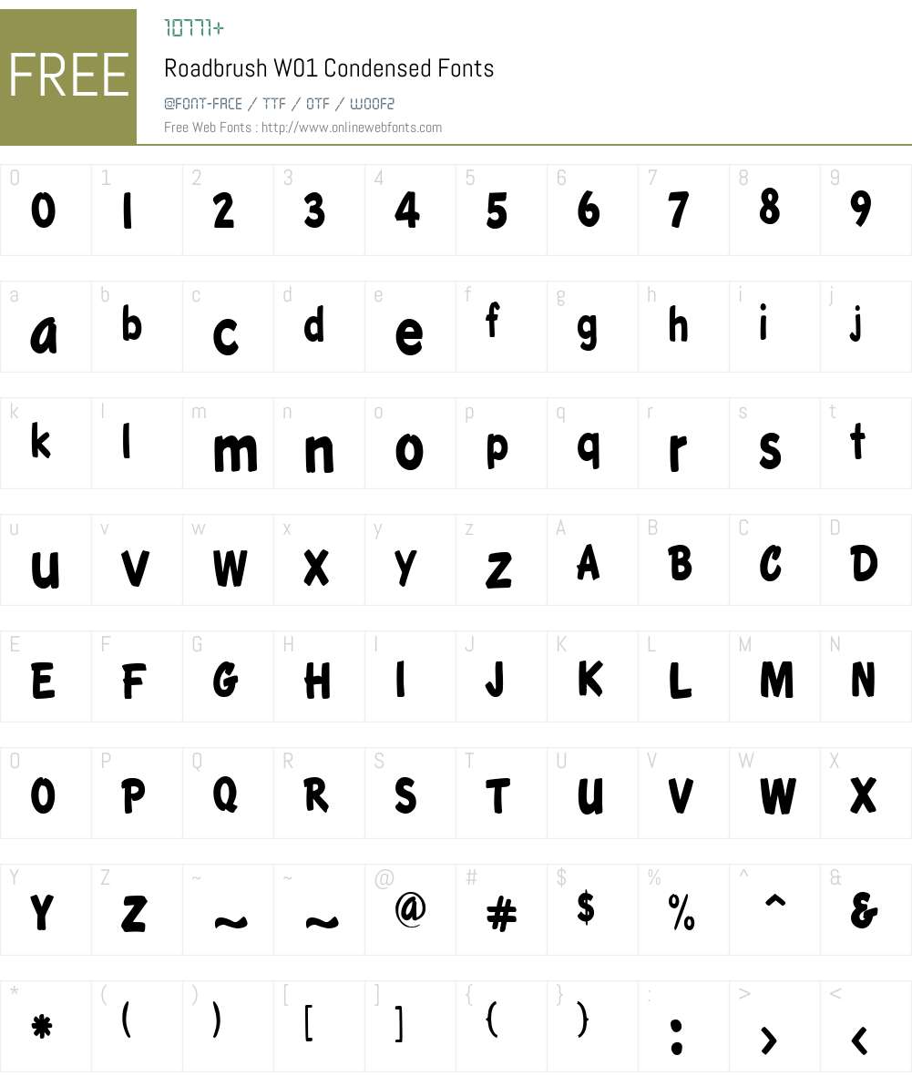 RoadbrushW01-Condensed Font Screenshots