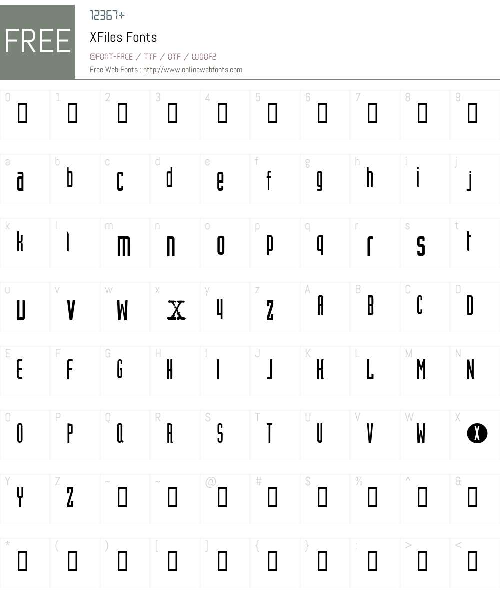 XFiles Font Screenshots