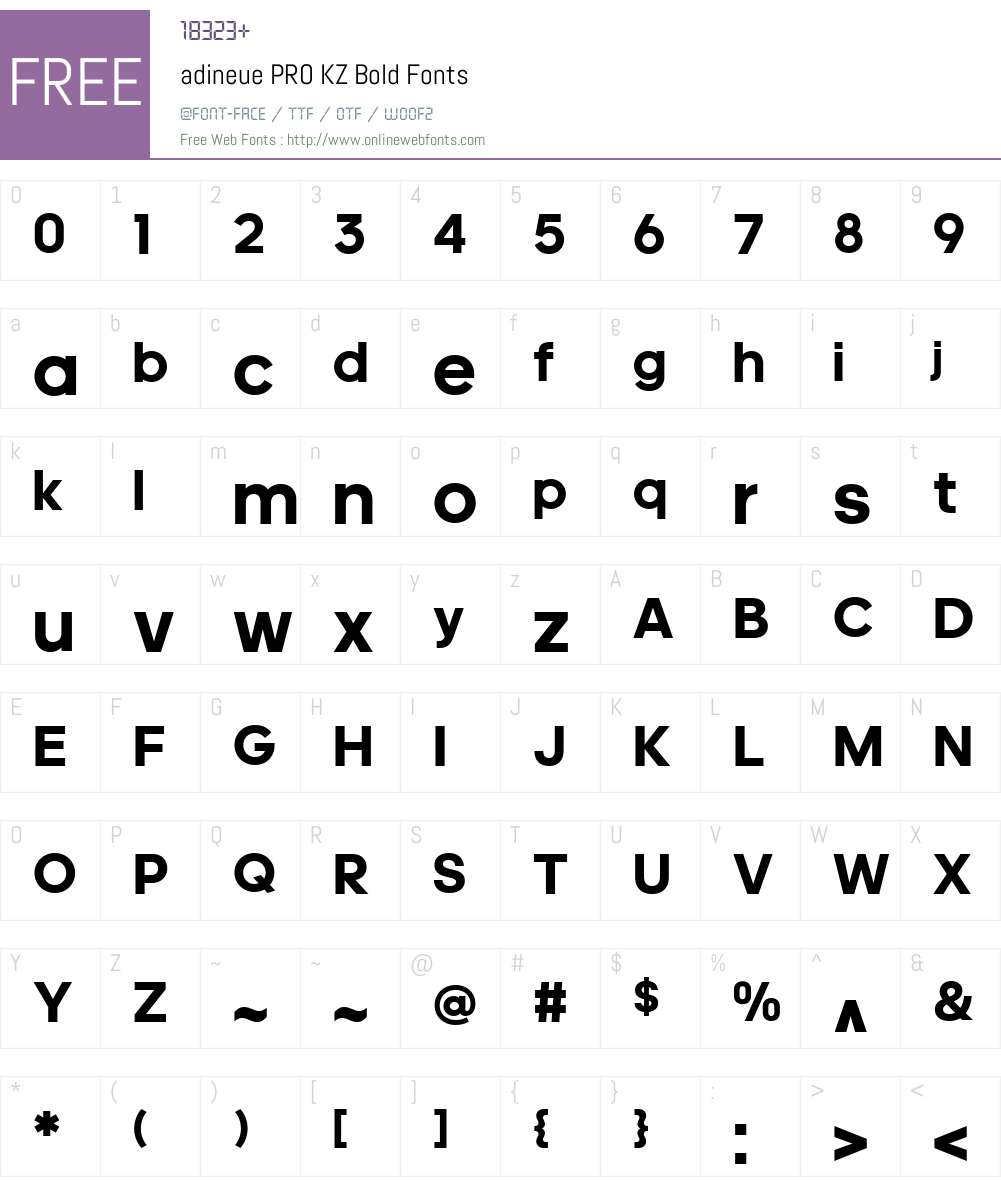 adineue PRO KZ Bold Font Screenshots