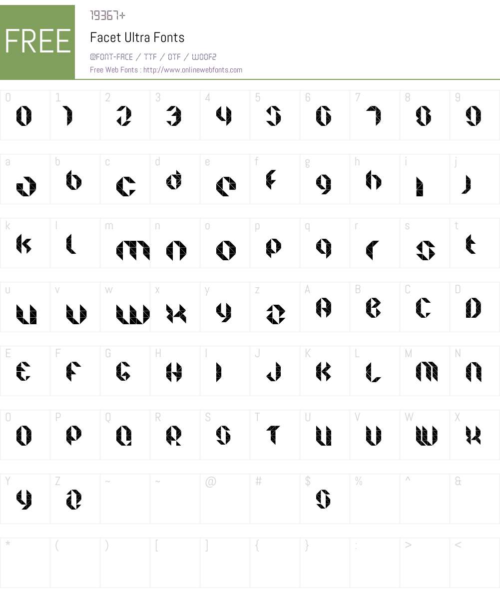 Facet Ultra Font Screenshots