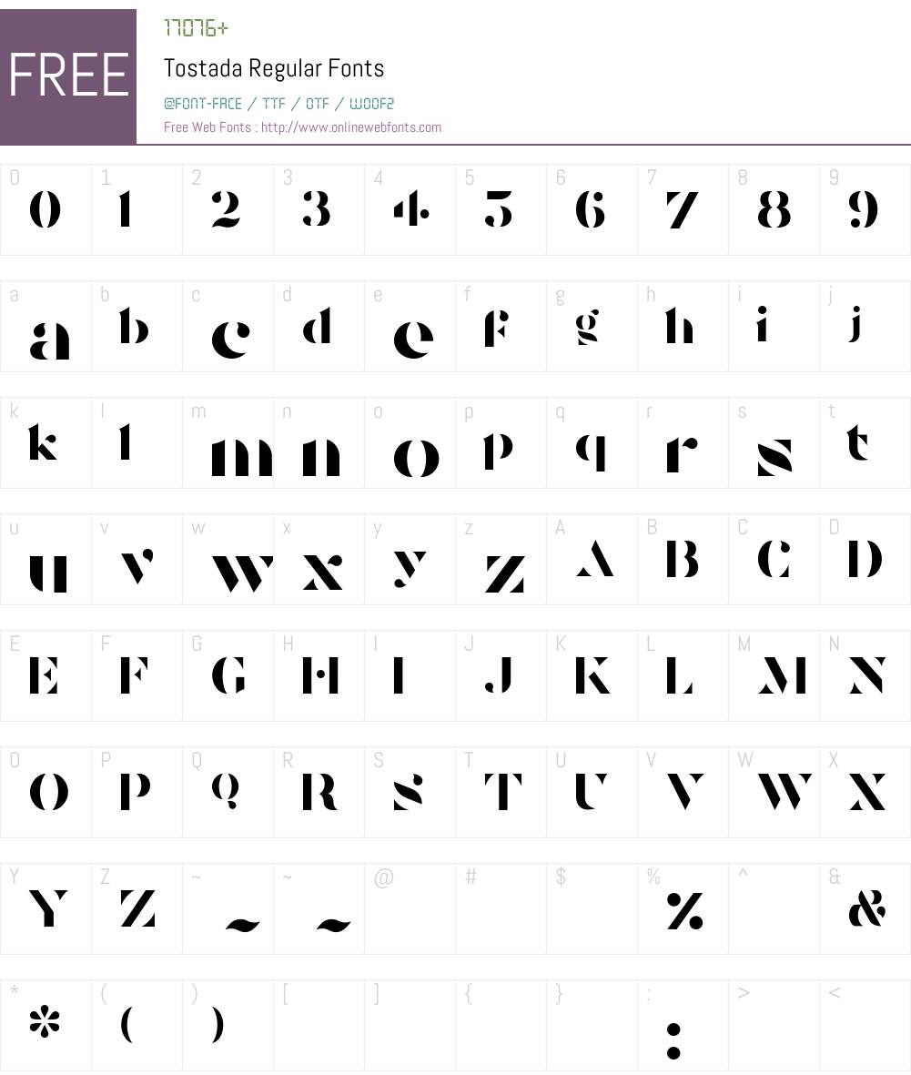 Tostada Font Screenshots