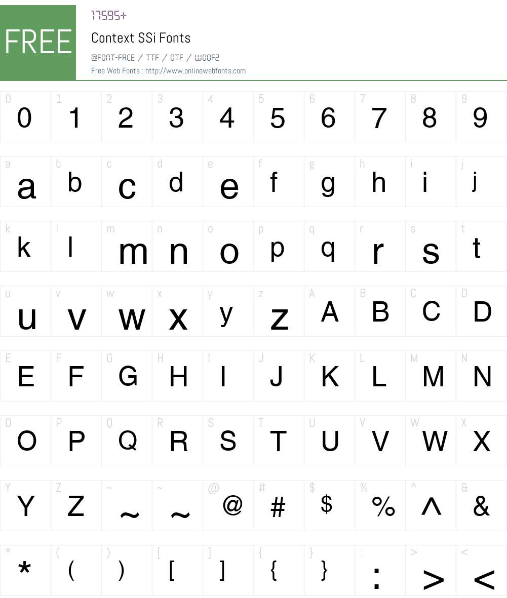 Context SSi Font Screenshots