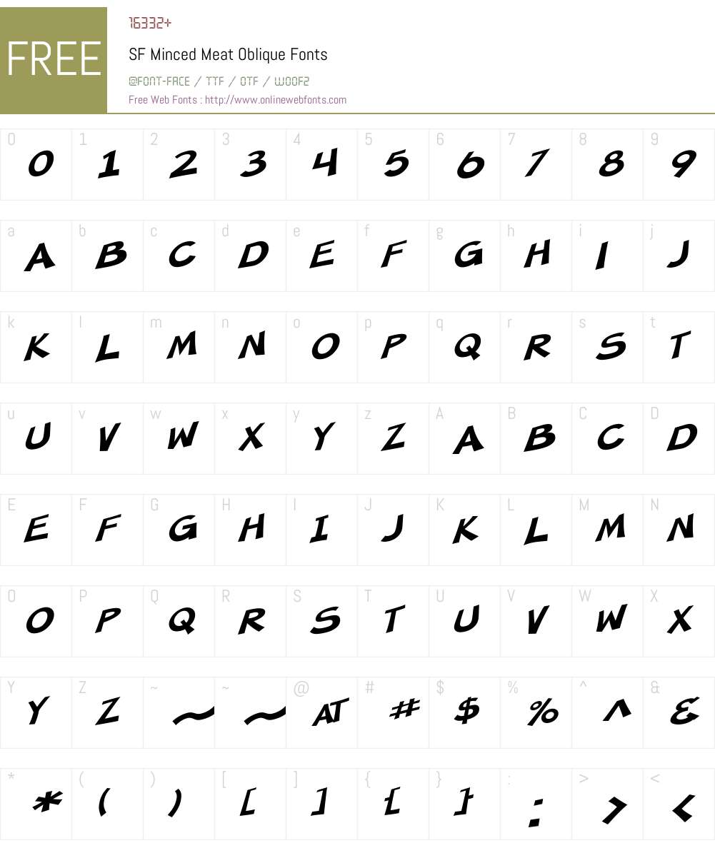 SF Minced Meat Font Screenshots