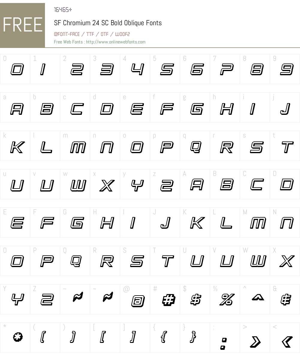 SF Chromium 24 SC Font Screenshots