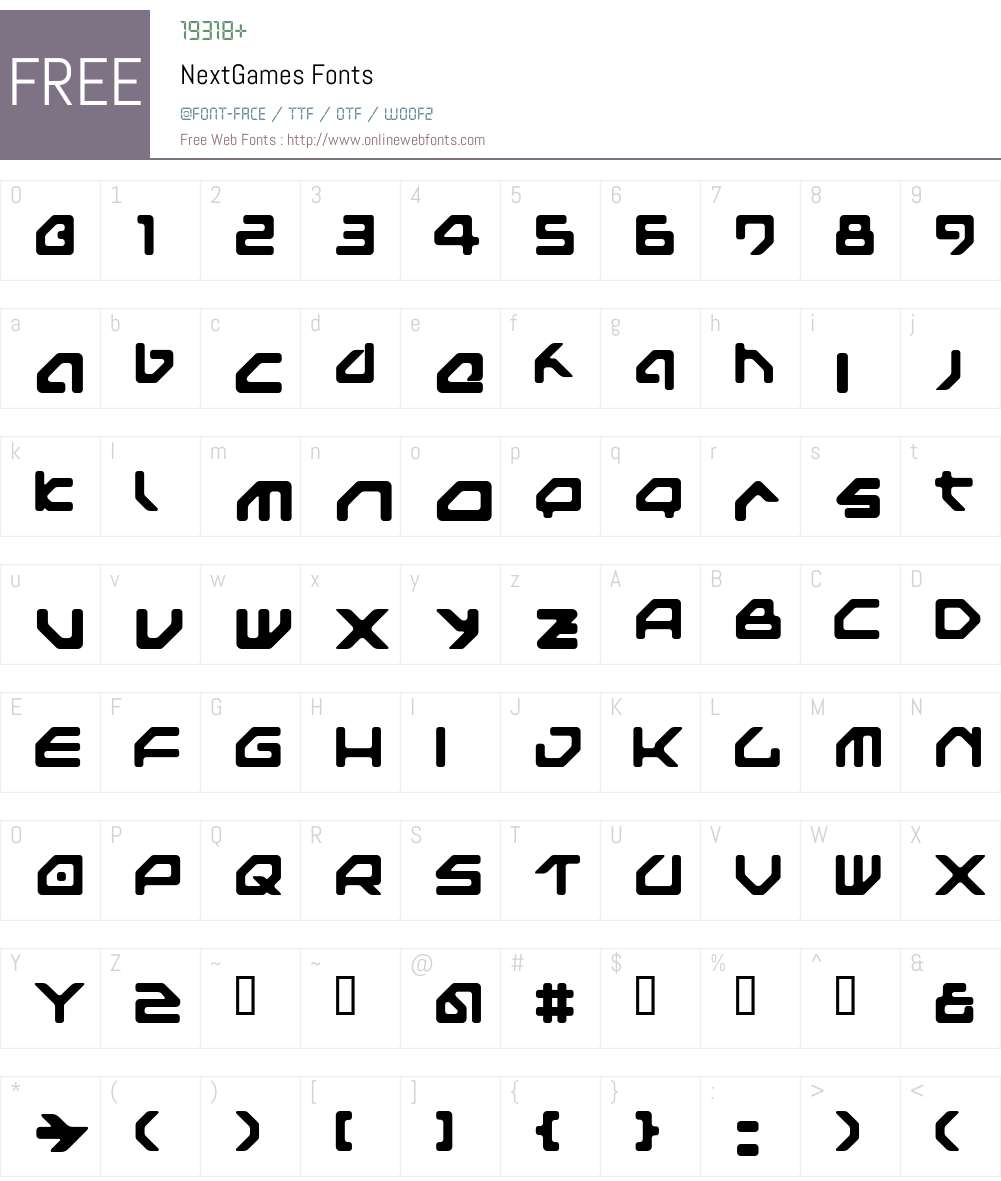 NextGames Font Screenshots