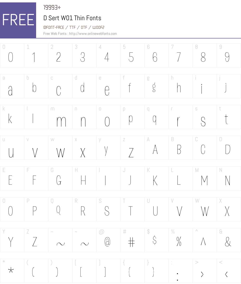 DSertW01-Thin Font Screenshots