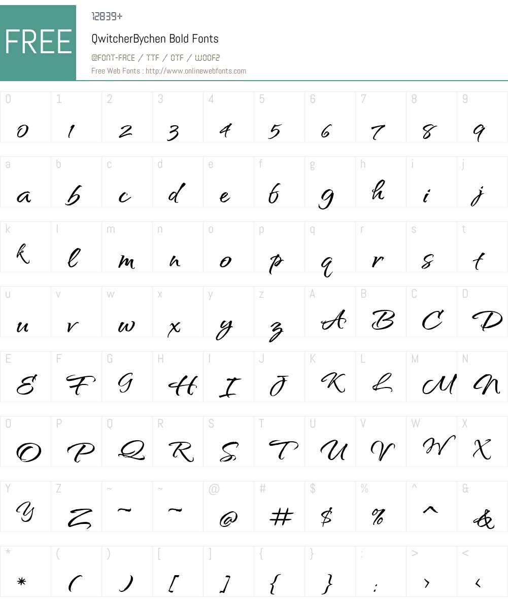 QwitcherBychen Font Screenshots