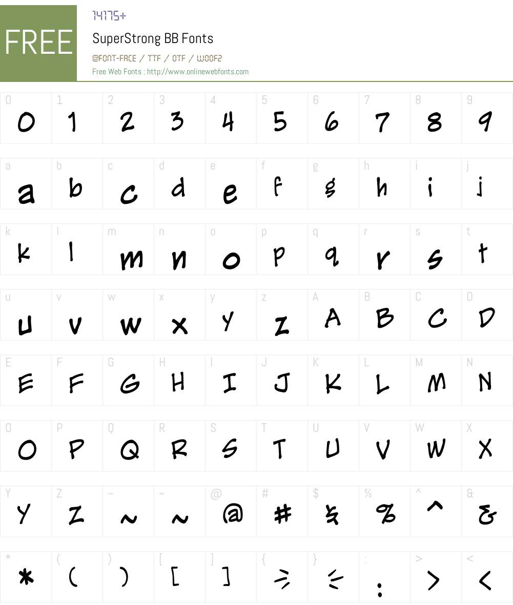 SuperStrongBB Font Screenshots