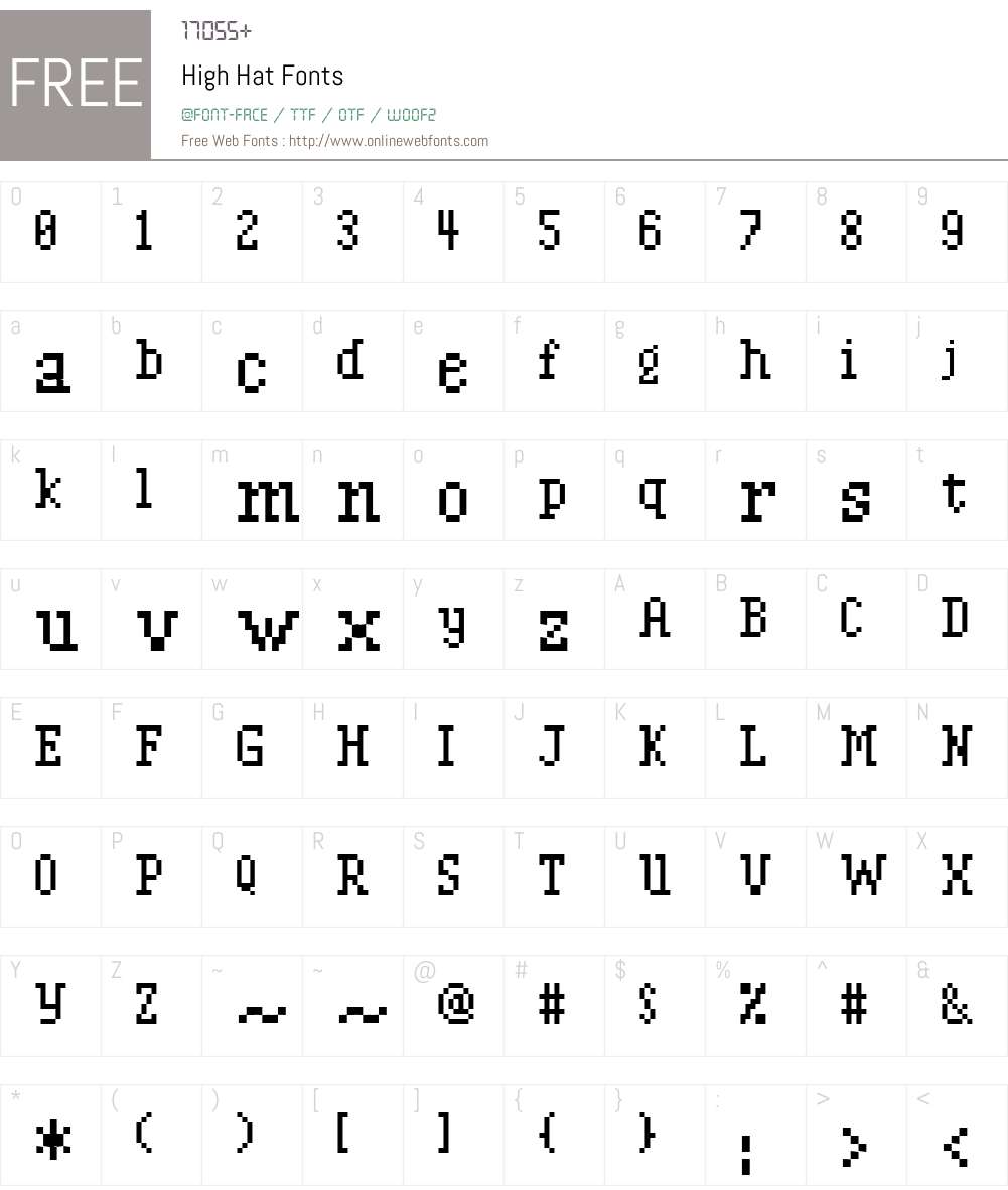 High Hat Font Screenshots