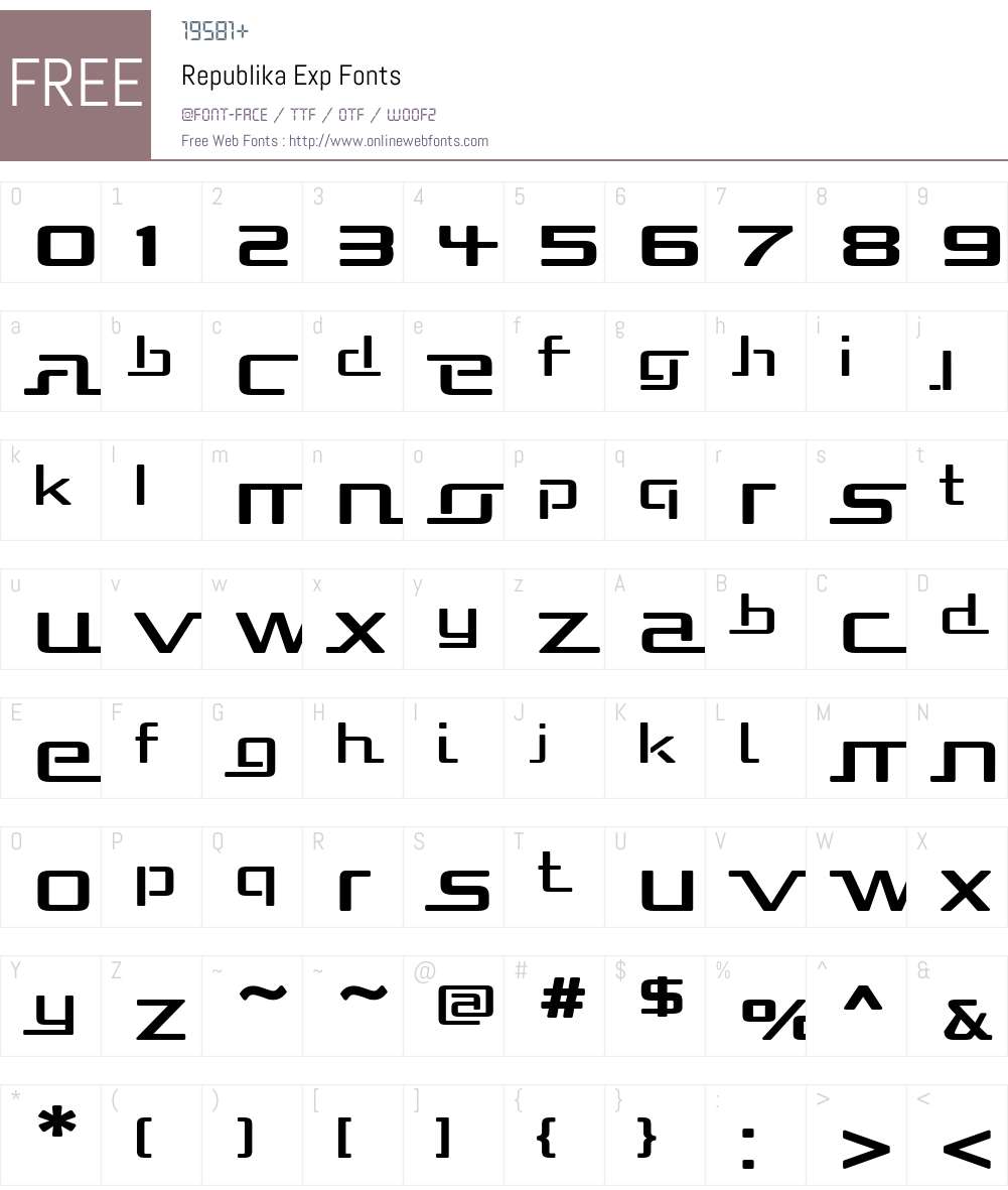 Republika Exp Font Screenshots