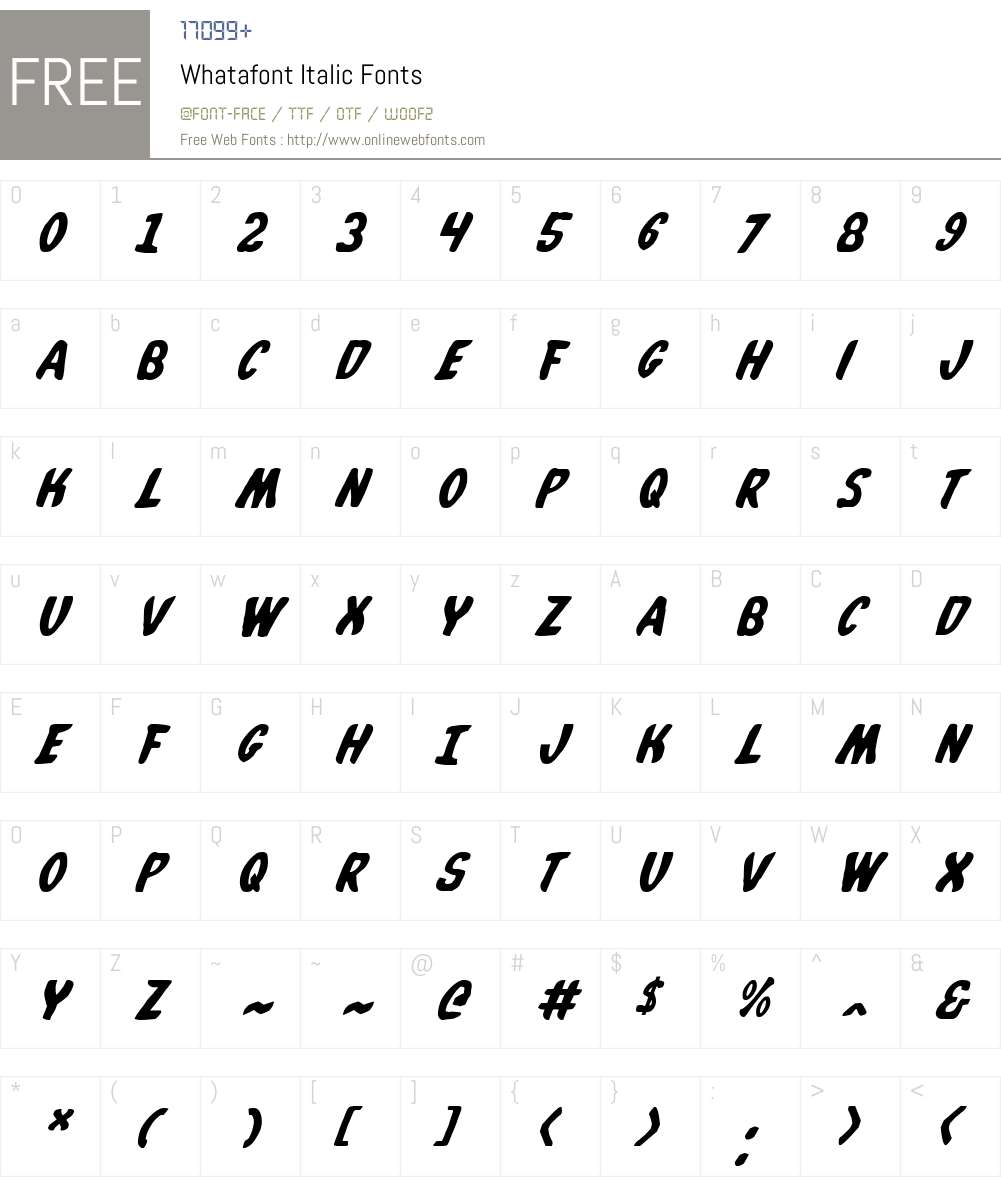 Whatafont Italic Font Screenshots