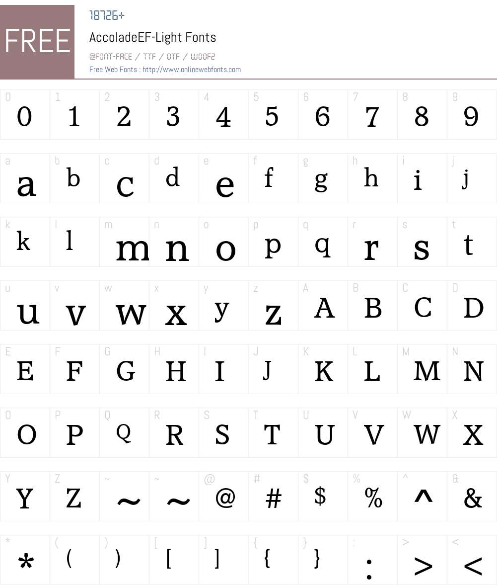 AccoladeEF Font Screenshots