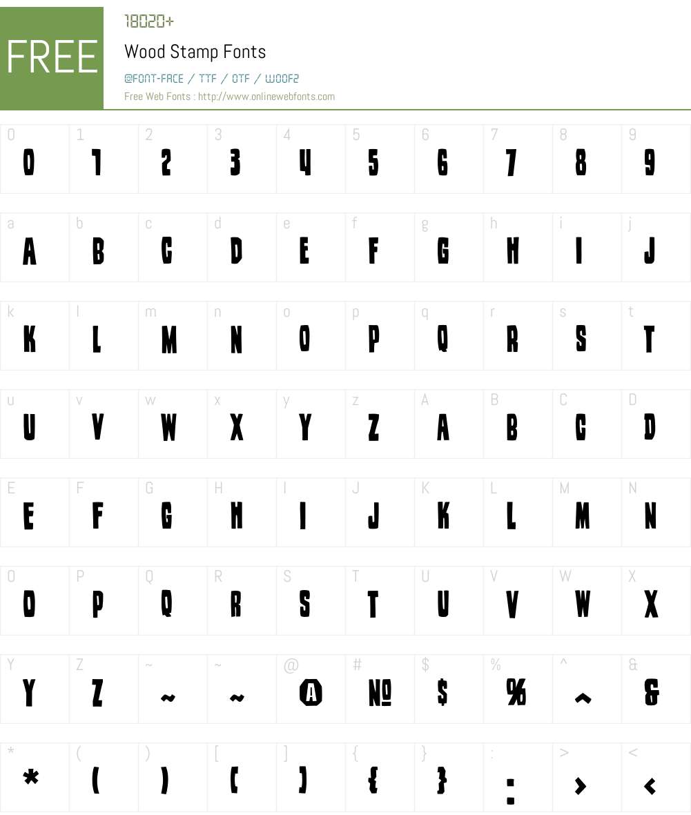 Wood Stamp Font Screenshots