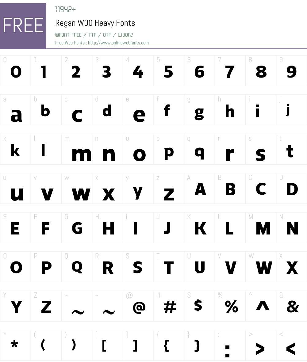 ReganW00-Heavy Font Screenshots