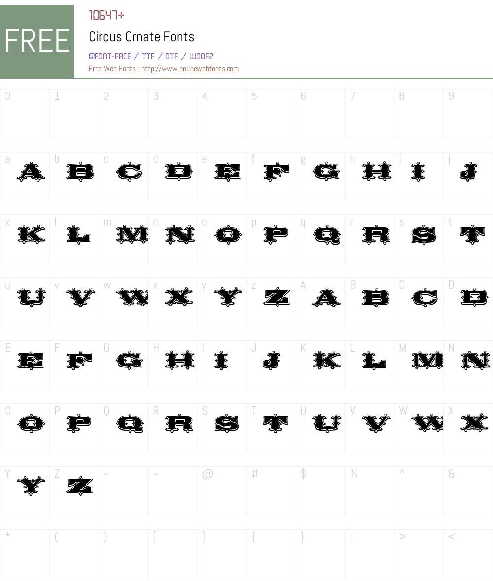 Circus Ornate Font Screenshots