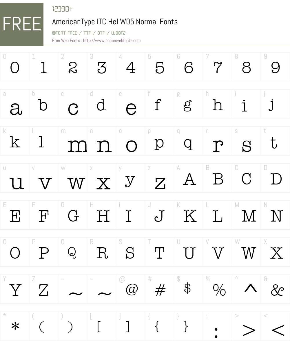 AmericanTypeITCHelW05-Norm Font Screenshots