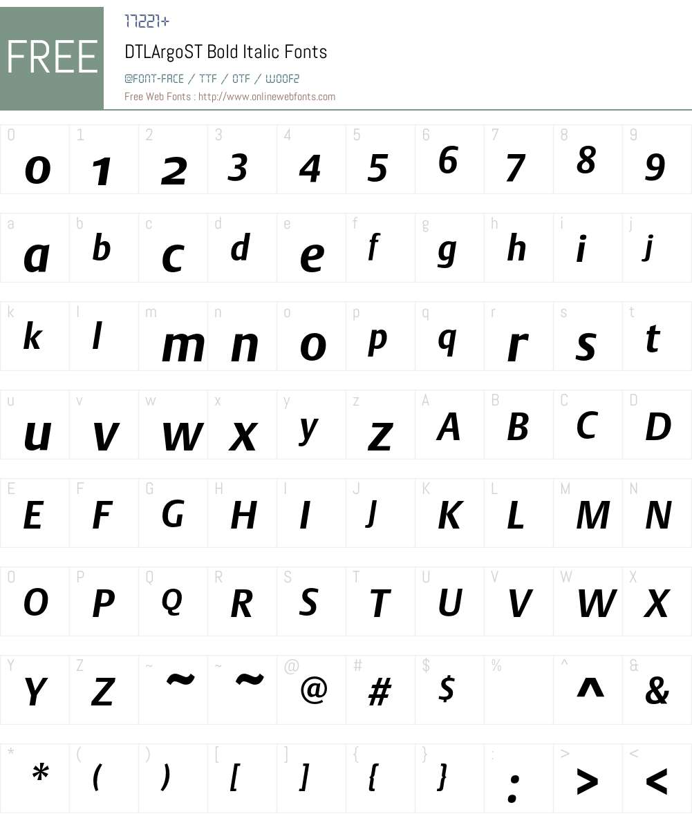 DTL Argo Font Screenshots