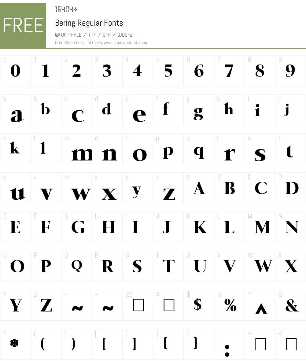 Bering Font Screenshots