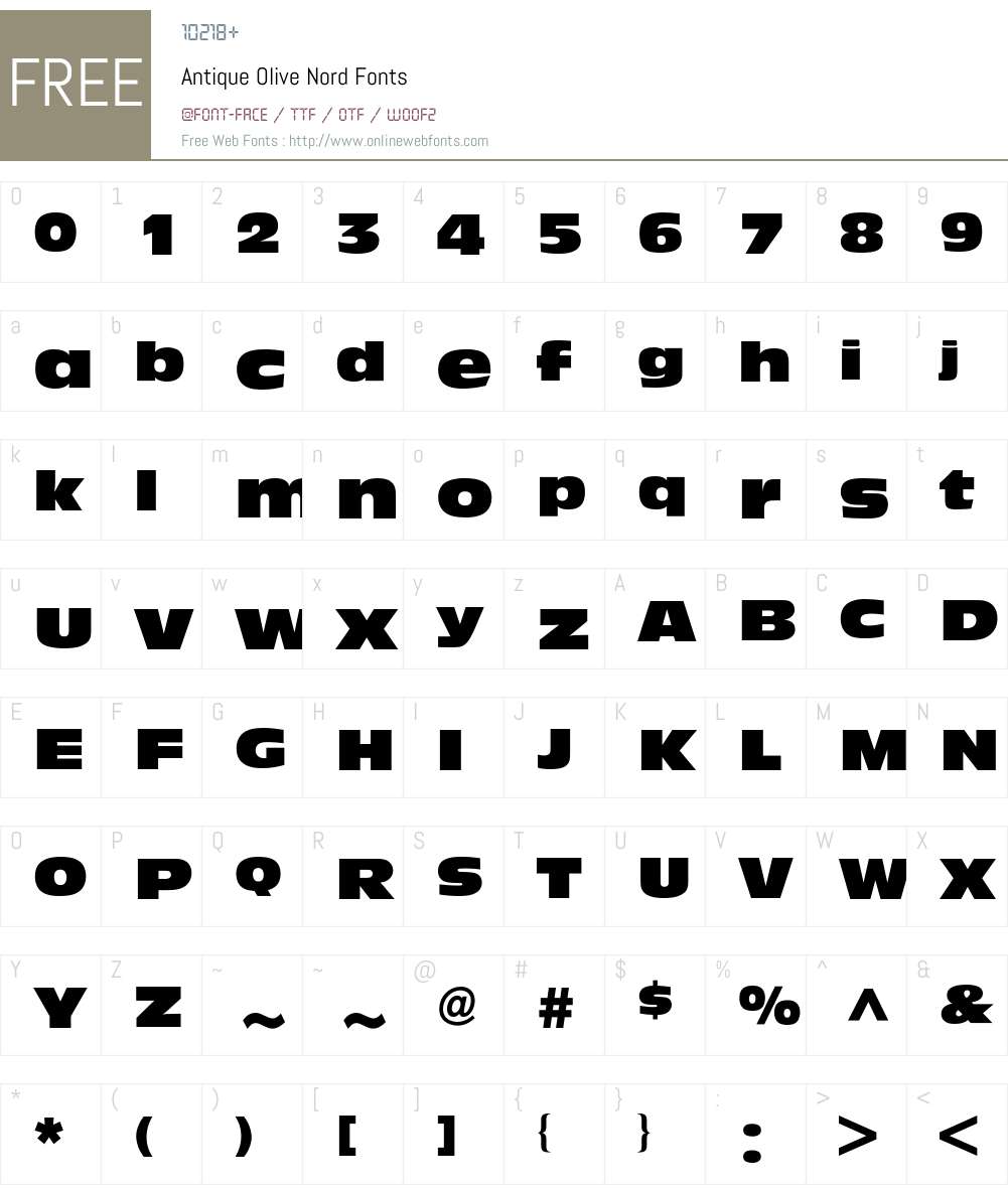 Antique Olive BQ Font Screenshots