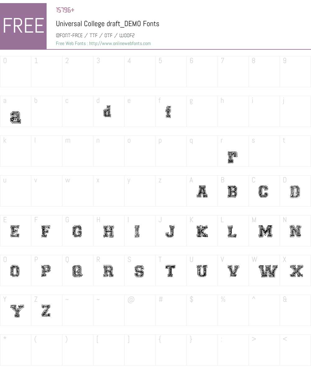 Universal College draft_DEMO Font Screenshots