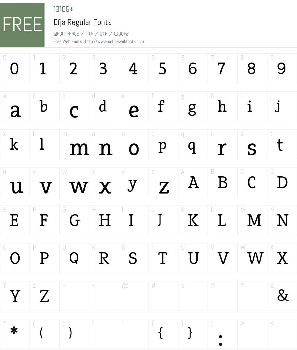 Efja Font Screenshots