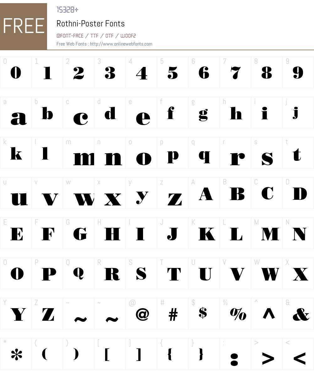 Rothni-Poster Font Screenshots
