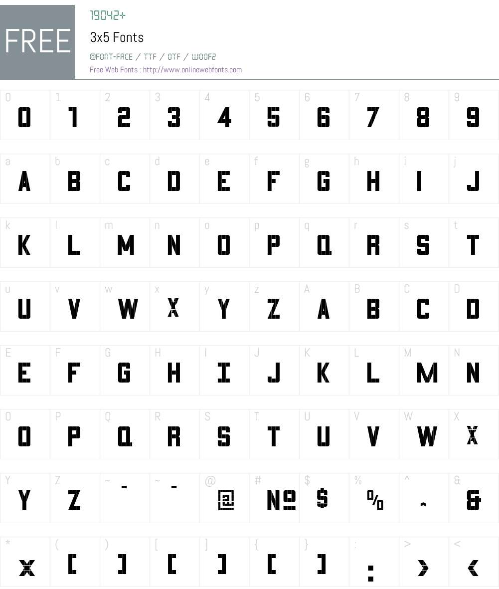 3x5 Font Screenshots