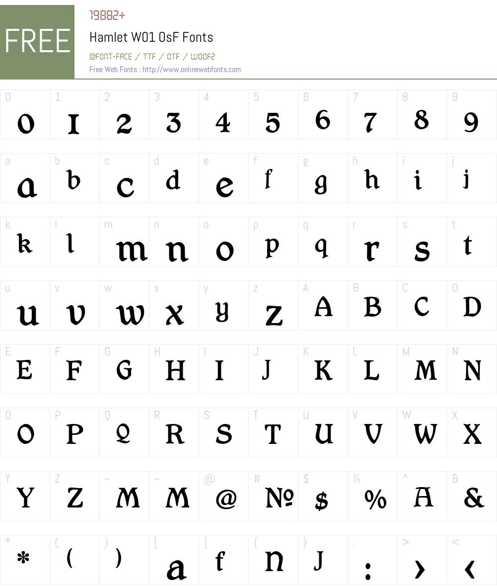 HamletW01-OsF Font Screenshots
